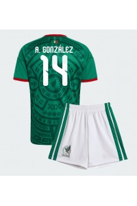 Meksiko Armando Gonzalez #14 Jalkapallovaatteet Lasten Kotipeliasu MM-kisat 2026 Lyhythihainen (+ Lyhyet housut)